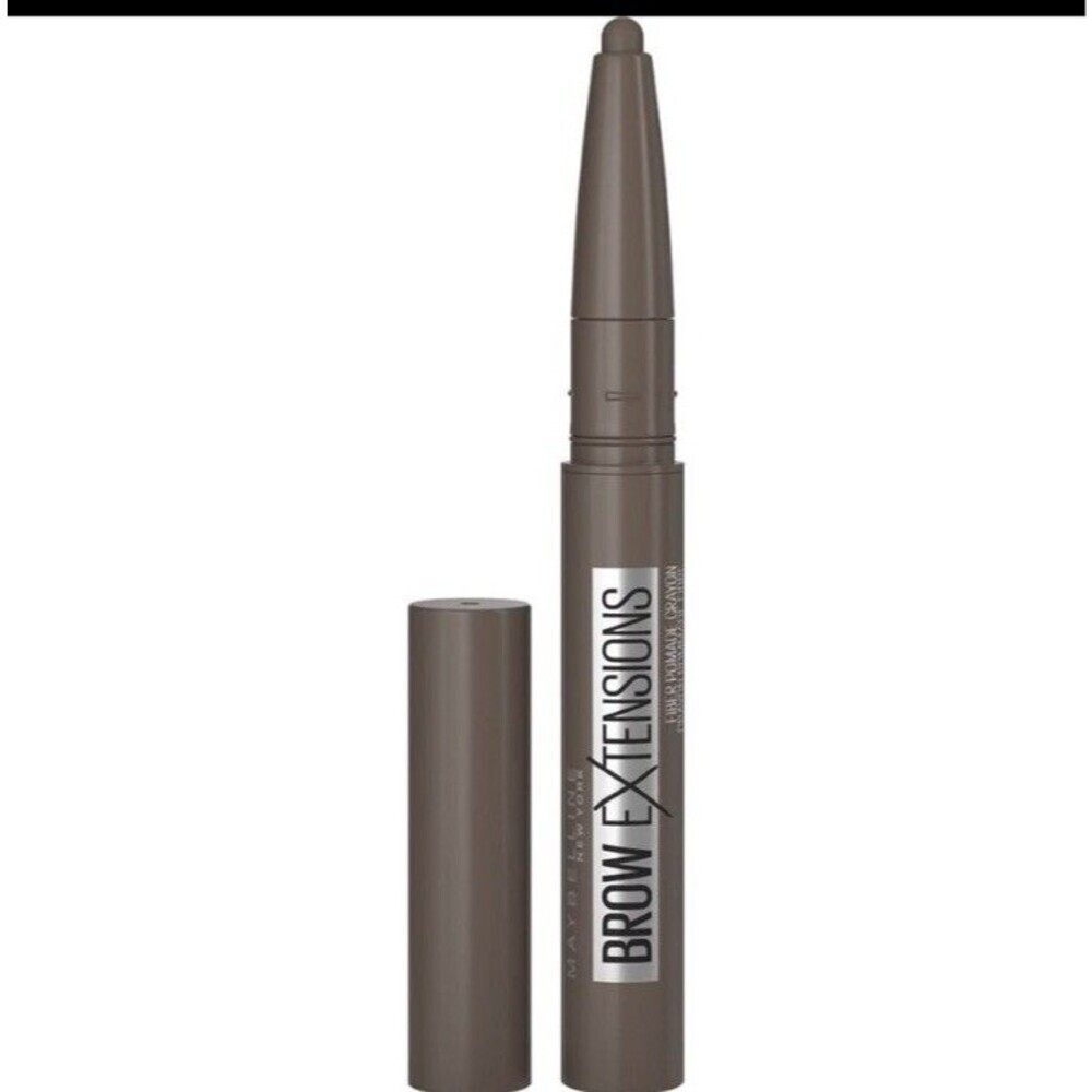 Maybelline Brow Extensions Fiber Pomade Crayon Eyebrow Makeup, Deep Brown